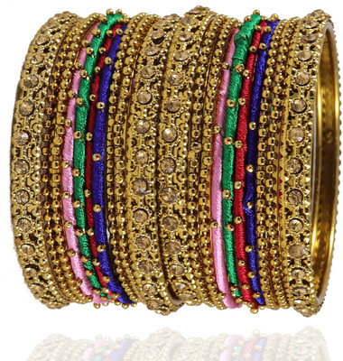 ZULKA Metal Agate Bangle Set(Pack of 20)