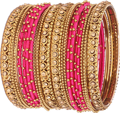 ZULKA Metal Agate Bangle Set(Pack of 20)