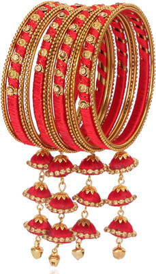 NMII Metal, Fabric Zircon Bangle Set(Pack of 12)
