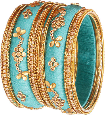 NMII Metal, Fabric Zircon Bangle Set(Pack of 14)