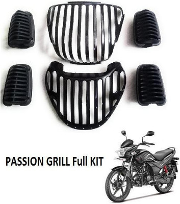 Naturalcreations Passion Grill Set of 6 (For Hero Passion) Bike Headlight Grill(Black)