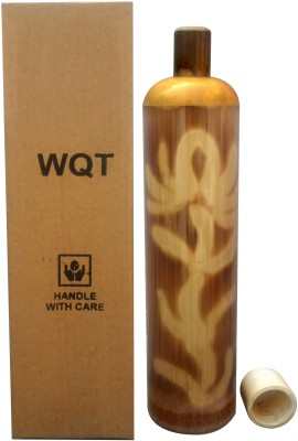 WQT Handcrafted Designer Bamboo Water Bottle 575 ml Bottle(Pack of 2, Beige, Bamboo)