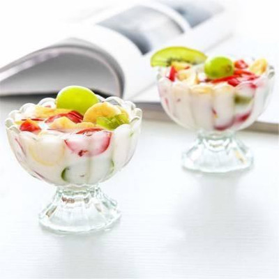 LIBRA Glass Dessert Bowl ICE CREAM BOWL SET 150 ml pack of 6(Pack of 6, Clear)