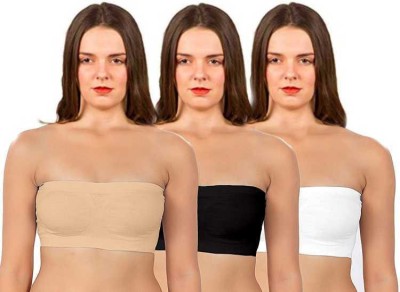 Airsonfab Women Bandeau/Tube Non Padded Bra(White, Black, Beige)