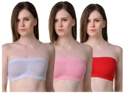 Fastdeal Fastdeal Non Padded Tube Bra Women Bandeau/Tube Non Padded Bra(White, Pink, Red)