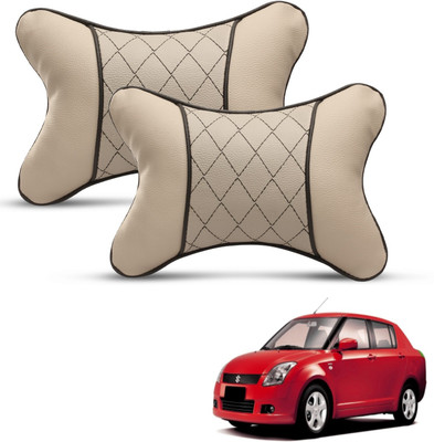 MOCKHE Beige Leatherite Car Pillow Cushion for Maruti Suzuki(Rectangular, Pack of 2)