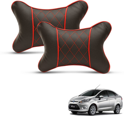 MOCKHE Black, Red Leatherite Car Pillow Cushion for Ford(Rectangular, Pack of 2)