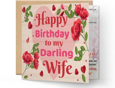redbakers.in Happy Birthday My Wife Greeting Card Greeting Card(Multicolor, Pack of 1)