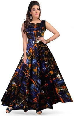 City Craft Flared/A-line Gown(Blue)