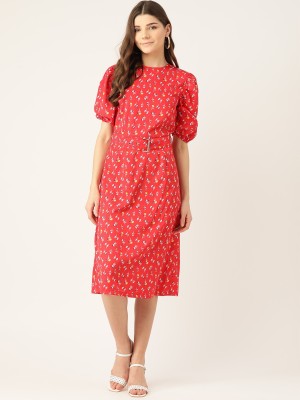 Alsace Lorraine Paris Women Fit and Flare Red Dress