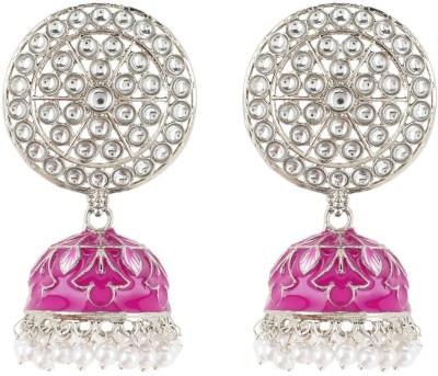 Efulgenz Kundan Jhumkas Crystal, Beads Alloy Jhumki Earring