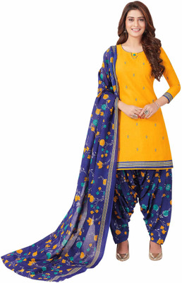 Miraan Cotton Blend Printed Kurta & Patiyala Material