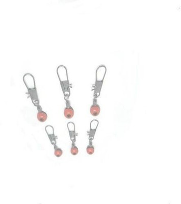 JUST ONE CLICK red/black head swivel Cast Fishing, Fly Fishing Mini Snap Swivel(Line Clip Included, Set of  6)