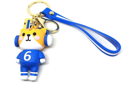 Arkanum Blue Cat With Headphone Keychain Key Chain