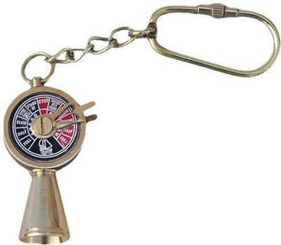 Shoptreed Antique Maritime Solid Brass Key Ring Ship Engine Telegraph Key Chain