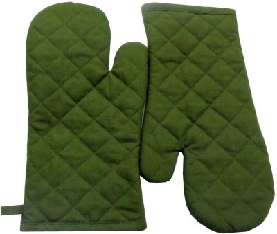 HOMEFLY Green Cotton Kitchen Linen Set(Pack of 2)