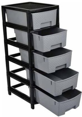 PRAGATI SALES Utensil Kitchen Rack Plastic Multipurpose 5 Layer Standard Size (Grey) Drawer Utensil Kitchen Rack (Plastic)
