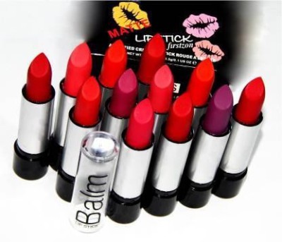 Make line balm super matte lipstick combo pack of 12 super shades(Multi, 3 g)