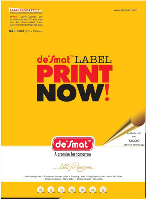 DESMAT A4ST1 - 100s, Labels,A4 Sheet sticker lable Self-Adhesive Paper Label(White)