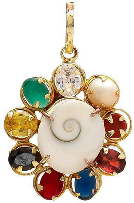 Sadashiv Synthetic Navratna Gomti Chakra Brass Pendant for Brass