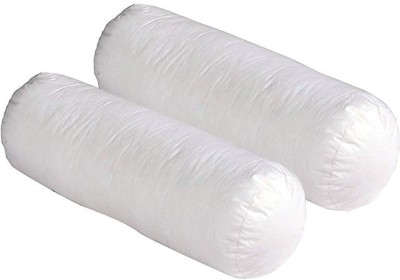Pompuff Organic Kapok Sofa Pillow Roll Bolster, Silk Cotton Roll, Ilavam Panju Medical Pillows Set of 2, (18x9) inches, Throw Pillow, Bolsters Microfibre Solid Bolster Pack of 2(White)
