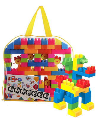 BOZICA HIGH QUALITY 100 Pcs Building Blocks, Puzzles Skill Development,Hand Eye cordination, Non-Toxic Learning |Educational for Kids Puzzle Assembling Building Unbreakable Toy Set(100 Pieces)