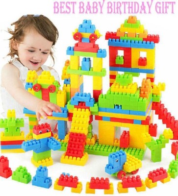BOZICA 100 Pcs Building Blocks Shapes |Puzzles Skill Development,Hand Eye cordination, Non-Toxic | Brain Building |Creative |Learning |Educational |& Unbreakable Toy Set(100 Pieces)