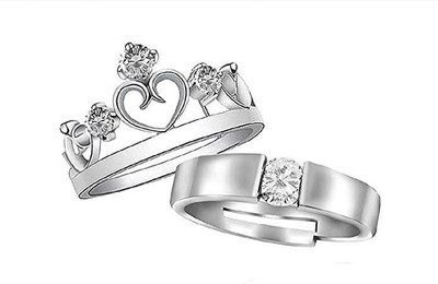 NavyaNisan Alloy Ruby Silver Plated Ring