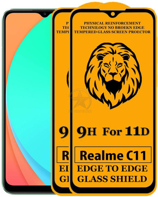 HQ Protection Edge To Edge Tempered Glass for Realme C11(Pack of 2)