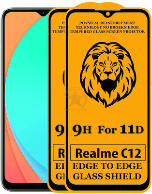 11D Edge To Edge Tempered Glass for Realme C12(Pack of 2)