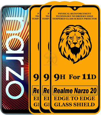 SEVEN7STAR Edge To Edge Tempered Glass for Realme Narzo 20(Pack of 3)