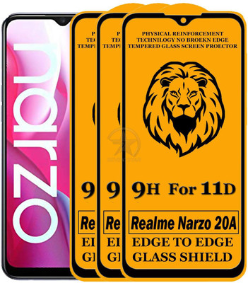 SEVEN7STAR Edge To Edge Tempered Glass for Realme Narzo 20A(Pack of 3)