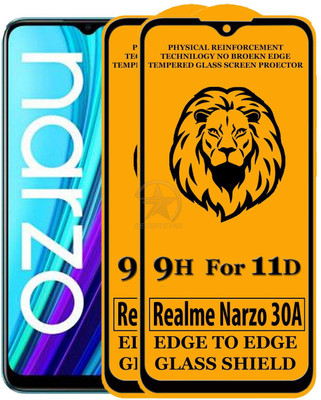 SEVEN7STAR Edge To Edge Tempered Glass for Realme Narzo 30A(Pack of 2)
