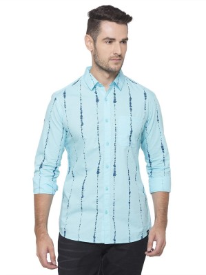 Spykar Men Printed Casual Light Blue Shirt