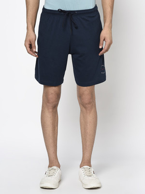 Octave Solid Men Blue Basic Shorts