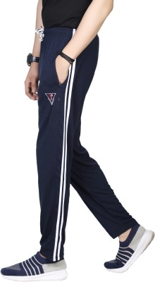 True Knitman Striped Men Dark Blue Track Pants