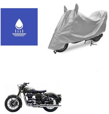 Pecko Two Wheeler Cover for Royal Enfield(Battle Green, Silver)