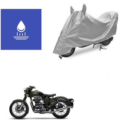 Pecko Two Wheeler Cover for Royal Enfield(Battle, Silver)