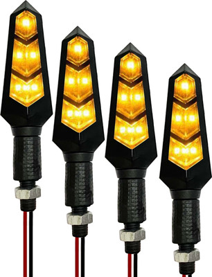 Autofledge Flipflop Bike's Front, Side, Rear SMD LED Light Pack of 4 Indicator Turn Signal Light for Bike Brake Light Motorbike LED (12 V, 10 W)(3 Series, 4 Series, 5 Series, 6 Series, Pack of 4)