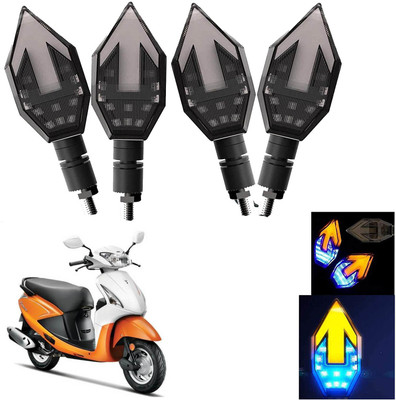 Vagary Front, Rear LED Indicator Light for Hero Pleasure(Blue, Yellow)