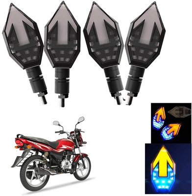 Vagary Front, Rear LED Indicator Light for Bajaj Platina 100(Blue, Yellow)
