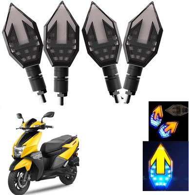 Vagary Front, Rear LED Indicator Light for TVS Universal For Bike(Blue, Yellow)