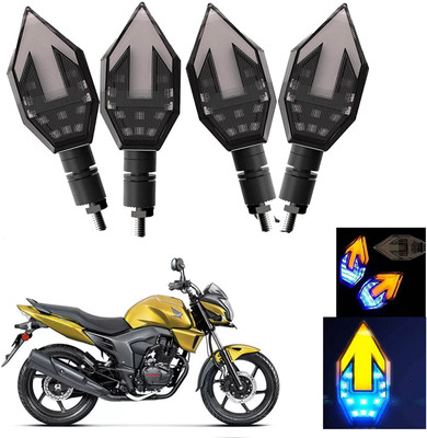 VAGARY Front, Rear LED Indicator Light for Honda CB Trigger(Blue, Yellow)