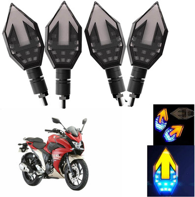 Vagary Front, Rear LED Indicator Light for Yamaha Fazer(Blue, Yellow)