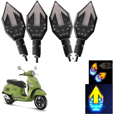 Vagary Front, Rear LED Indicator Light for Piaggio Vespa(Blue, Yellow)
