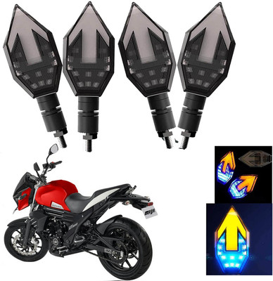 Vagary Front, Rear LED Indicator Light for Mahindra Mojo(Blue, Yellow)