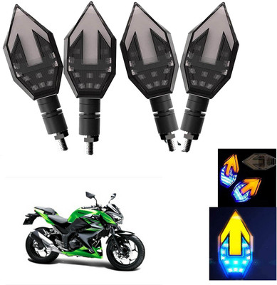 Vagary Front, Rear LED Indicator Light for Kawasaki Universal For Bike(Blue, Yellow)