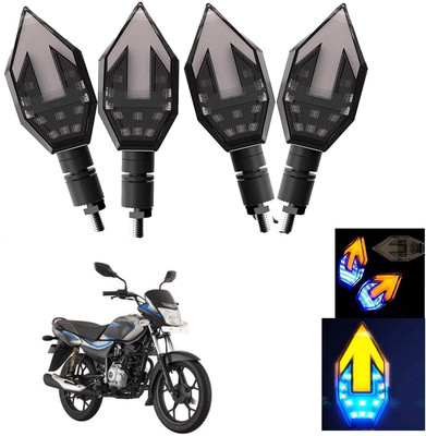 Vagary Front, Rear LED Indicator Light for Bajaj Platina 125(Blue, Yellow)