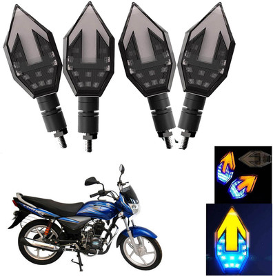 Vagary Front, Rear LED Indicator Light for Bajaj Platina(Blue, Yellow)