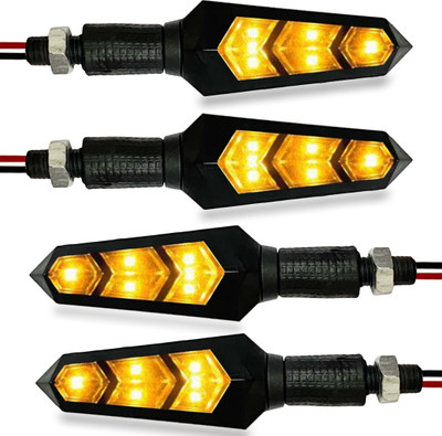 Autofledge Set of 4 Bike Front, Side, Rear SMD Flip LED Light Pack of 4 Indicator Turn Signal Light for Bike Brake Light Motorbike LED (12 V, 10 W)(3 Series, 4 Series, 5 Series, 6 Series, Pack of 4) Autofledge Set of 4 Bike Front, Side, Rear SMD Flip LED Light Pack of 4 Indicator Turn Signal Light for Bike Brake Light Motorbike LED (12 V, 10 W)(3 Series, 4 Series, 5 Series, 6 Series, Pack of 4)